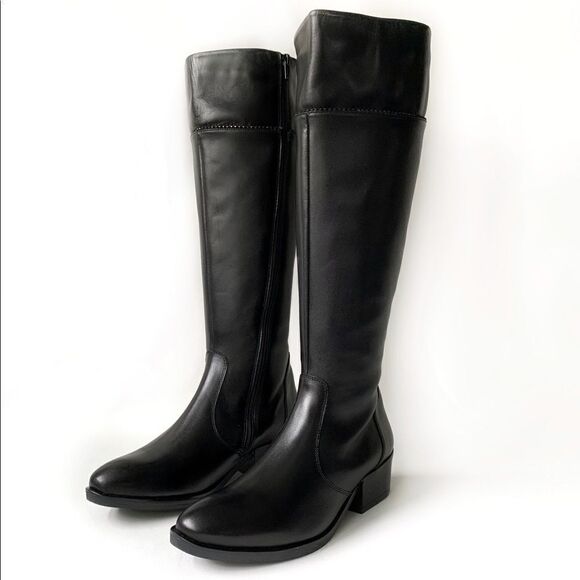 ITALIAN SHOEMAKERS Black Leather Knee Boot! - Picture 9 of 9